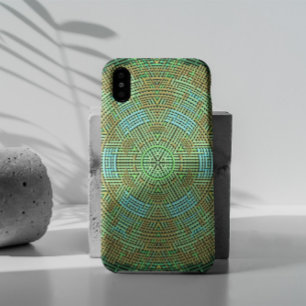 Weave Mandala Green en Oranje Case-Mate iPhone Case