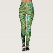 Weave Mandala Green en Oranje Leggings (Achterkant)