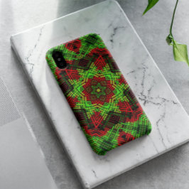 Weave Mandala Green en Red Case-Mate iPhone Case