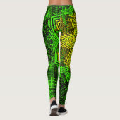 Weave Mandala Green en Yellow Leggings (Achterkant)