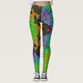 Weave Mandala Green Oranje en Paars Leggings (Voorkant)