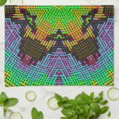 Weave Mandala Green Oranje en Paars Theedoek (Gevouwen)