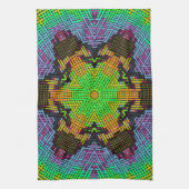 Weave Mandala Green Oranje en Paars Theedoek (Verticaal)