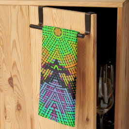 Weave Mandala Green Oranje en Paars Theedoek