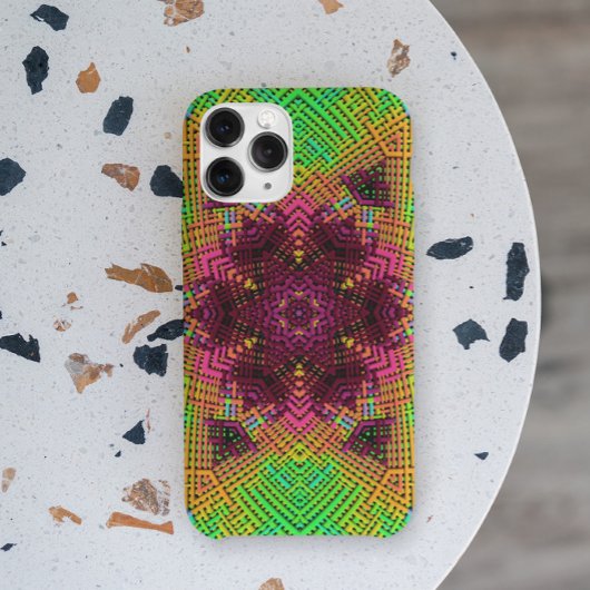 Weave Mandala Green Oranje en Roze Case-Mate iPhone Case