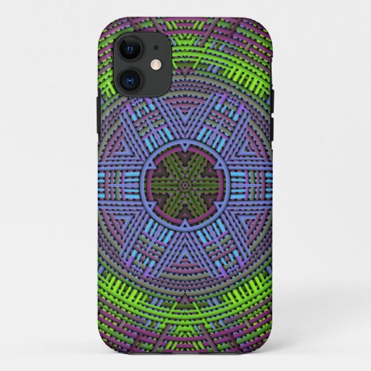 Weave Mandala Green Paars en Blue Case-Mate iPhone Case (Achterkant)