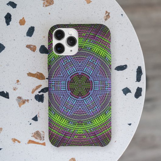 Weave Mandala Green Paars en Blue Case-Mate iPhone Case
