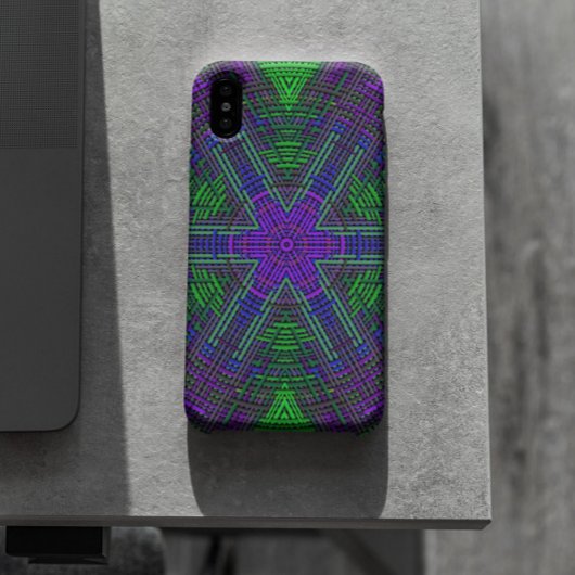 Weave Mandala Green Paars en Blue Case-Mate iPhone Case