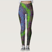 Weave Mandala Green Paars en Blue Leggings (Voorkant)