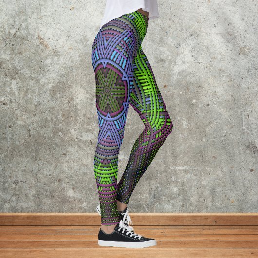 Weave Mandala Green Paars en Blue Leggings
