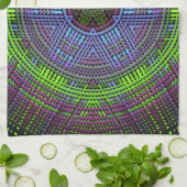 Weave Mandala Green Paars en Blue Theedoek (Gevouwen)