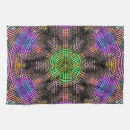 Weave Mandala Green Pink en Blue Theedoek