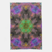 Weave Mandala Green Pink en Blue Theedoek (Verticaal)