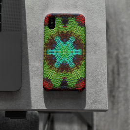 Weave Mandala Green Red en Blue Case-Mate iPhone Case