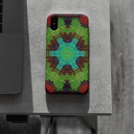 Weave Mandala Green Red en Blue Case-Mate iPhone Case