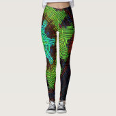 Weave Mandala Green Red en Blue Leggings (Voorkant)