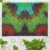 Weave Mandala Green Red en Blue Theedoek (Gevouwen)