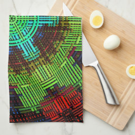 Weave Mandala Green Red en Blue Theedoek