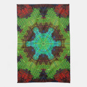 Weave Mandala Green Red en Blue Theedoek (Verticaal)