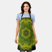 Weave Mandala Green Yellow and Black Schort (Gedragen)