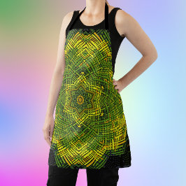 Weave Mandala Green Yellow and Black Schort