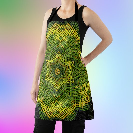 Weave Mandala Green Yellow and Black Schort