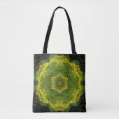 Weave Mandala Green Yellow and Black Tote Bag (Voorkant)