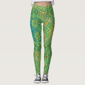 Weave Mandala Green Yellow en Blue Leggings (Voorkant)