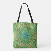 Weave Mandala Green Yellow en Blue Tote Bag (Achterkant)