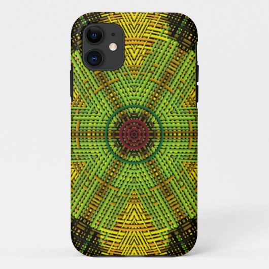 Weave Mandala Green Yellow en Red Case-Mate iPhone Case (Achterkant)