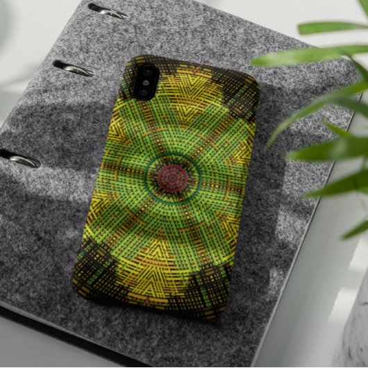 Weave Mandala Green Yellow en Red Case-Mate iPhone Case