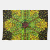 Weave Mandala Green Yellow en Red Theedoek (Horizontaal)