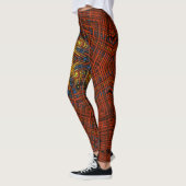 Weave Mandala Oranje Geel en Blauw Leggings (Links)