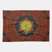 Weave Mandala Oranje Geel en Blauw Theedoek (Horizontaal)
