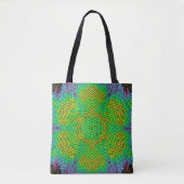Weave Mandala Oranje Green en Blue Tote Bag (Voorkant)
