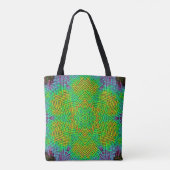 Weave Mandala Oranje Green en Blue Tote Bag (Achterkant)