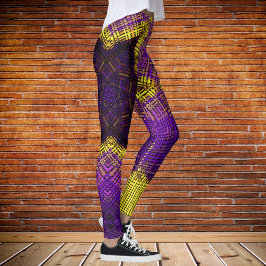 Weave Mandala Paars en Geel Leggings