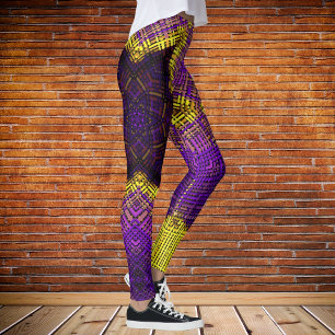 Weave Mandala Paars en Geel Leggings