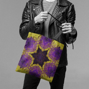 Weave Mandala Paars en Geel Tote Bag