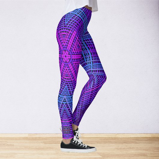 Weave Mandala Paars Pink en Blue Leggings
