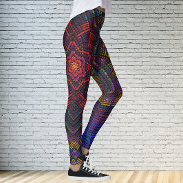 Weave Mandala Paars Yellow Red en Blue Leggings