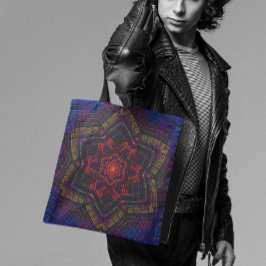Weave Mandala Paars Yellow Red en Blue Tote Bag