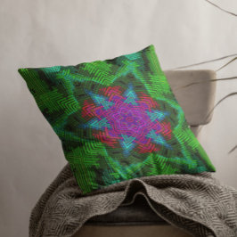 Weave Mandala Pink Blue en Green Kussen