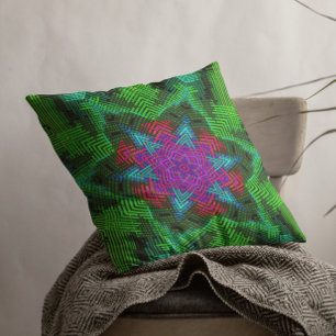 Weave Mandala Pink Blue en Green Kussen