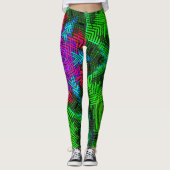Weave Mandala Pink Blue en Green Leggings (Voorkant)