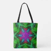 Weave Mandala Pink Blue en Green Tote Bag (Achterkant)