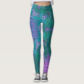 Weave Mandala Pink en Blue Leggings (Voorkant)