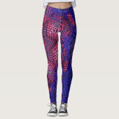 Weave Mandala Pink en Blue Leggings (Voorkant)