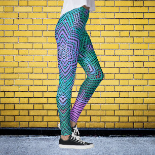 Weave Mandala Pink en Blue Leggings