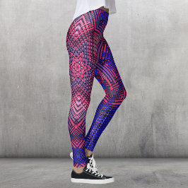 Weave Mandala Pink en Blue Leggings